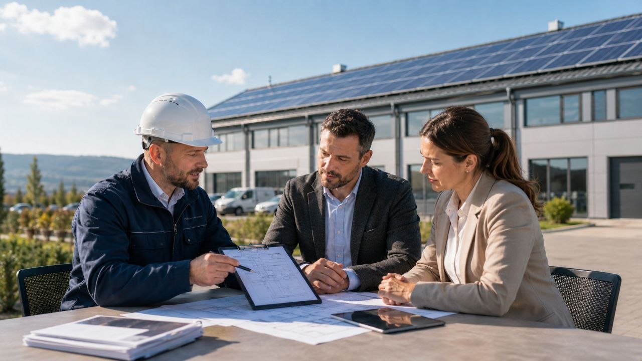 Izbor firme za solarnu elektranu na poslovnom objektu — sastanak sa izvođačem